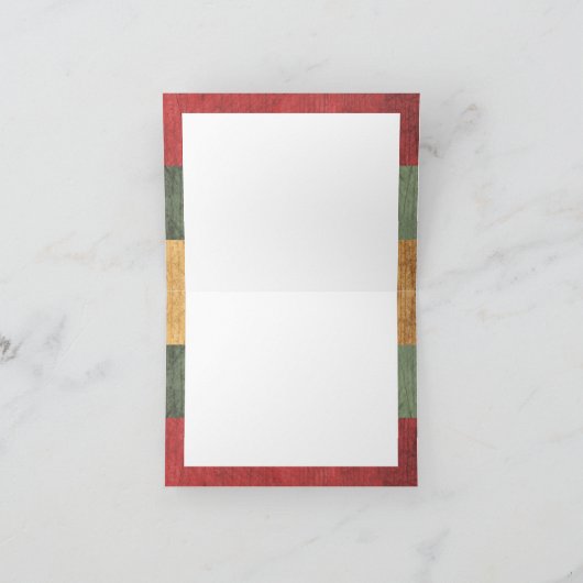 喜び愛の平和素朴3 – 写真クリスマスツリー シーズンカード (内部)