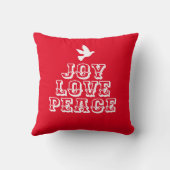 喜び愛の平和dove白いクリスマスツリースローガン クッション (裏面)