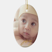 喜び手は金ゴールド2の味方された写真の休日に文字を入れました セラミックオーナメント (右)