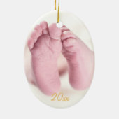 喜び手は金ゴールド2の味方された写真の休日に文字を入れました セラミックオーナメント (裏面)