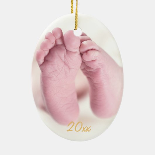 喜び手は金ゴールド2の味方された写真の休日に文字を入れました セラミックオーナメント (裏面)