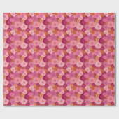 喜び溢れるピンクの花束デザイン ラッピングペーパー (フラット)