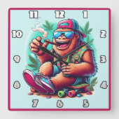 喜び祝のアウトドア スクエア壁時計 (正面)