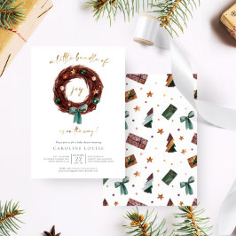 喜び素朴の小さなバンドル赤ちゃんシャワーinvitati 招待状