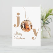 喜び美的クリスマスニューイヤーの写真グリーティング 招待状 (スタンド正面)