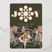 喜び装飾花クリスマス飾エレガントり 箔シーズンカード (正面)