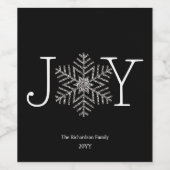 喜び輝フェイクく銀のスノーフレークの好意ギフト ワインラベル (シングルラベル)