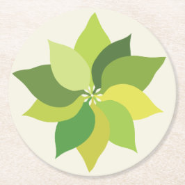 喜び顔葉の ラウンドペーパーコースター