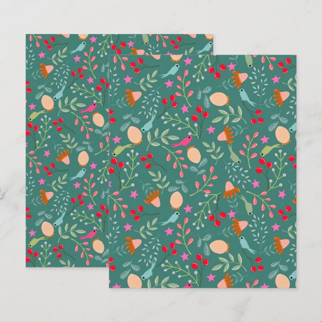 喜び鳥クリスマスグリーン (正面/裏面)