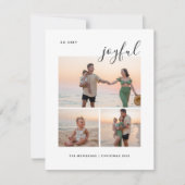 喜び3写真メリーモダンクリスマス幸せ シーズンカード (正面)