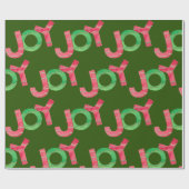 喜び |かわいい赤カラフル緑のクリスマスパターン ラッピングペーパー (フラット)