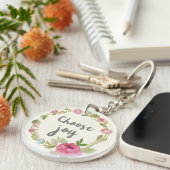 喜び|のピンクのパステル調のバラを選んで下さい キーホルダー (正面右)