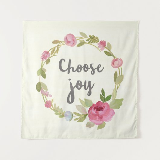 喜び|のピンクのパステル調のバラを選んで下さい タペストリー (正面(横))