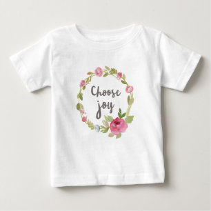 喜び のピンクのパステル調のバラを選んで下さい ベビーTシャツ