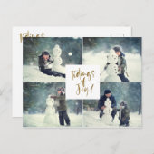 喜び|の多数の写真のコラージュのクリスマスのTiding インビテーションポストカード (正面/裏面)