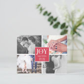 喜び | の結婚写真コラージュ | ハッピーホリデー シーズンポストカード (スタンド正面)