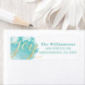 喜び |アクア芸術的ブルー水彩画絵を描線 ラベル (インサイチュ)