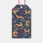 喜び |ウッドラ芸術的ンドキツネ&ホリデーグリーン ギフトタグ (正面)