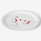 喜び! キャンディ・ケーンおよびヒイラギ ペーパープレート (アングル)