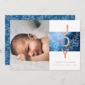 喜び|クリエレガントスマスフモダンォトホリデーカード シーズンカード (正面/裏面)