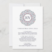 喜び |クリスマスカスタムイブのディナーメニュー 招待状 (正面)