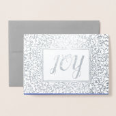 喜び。クリスマスホリデーラグジュアリー 箔カード (封筒付き正面)