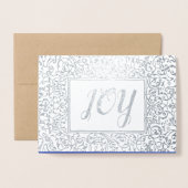 喜び。クリスマスホリデーラグジュアリー 箔カード (封筒付き正面)