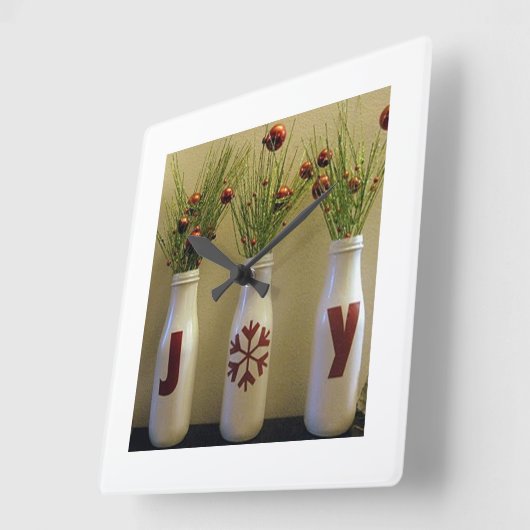 「喜び」クリスマス時計 スクエア壁時計 (傾斜)