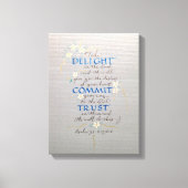 喜び,コミット,信頼, PSALM 37書道ブルース キャンバスプリント (正面)