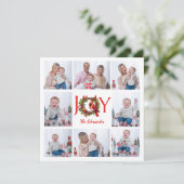 喜び | コラージュ8枚の写真クリスマスカード サンキューカード (スタンド正面)