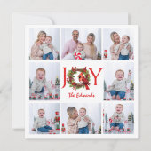喜び | コラージュ8枚の写真クリスマスカード サンキューカード (正面)