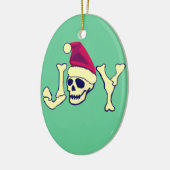 喜び-サンタのスカル セラミックオーナメント (左)