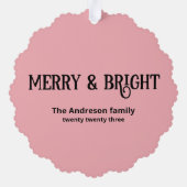 喜び |スクリプエレガントトスタイリッシュ格言クリスマス オーナメントカード (裏面)