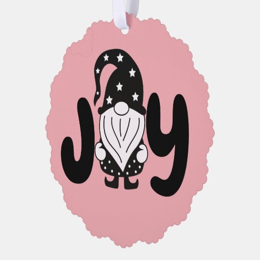 喜び |スクリプエレガントトスタイリッシュ格言クリスマス オーナメントカード (左)