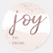 喜び |バラ金ゴールドクリスマス名 ラウンドシール (正面)