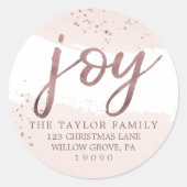 喜び |バラ金ゴールドクリスマス差出人住所 ラウンドシール (正面)