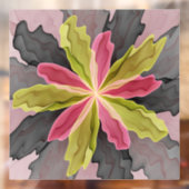 喜び、ピンクの緑の無煙炭ファンタジーフラワーフラクタル ウィンドウサイン (シート2)