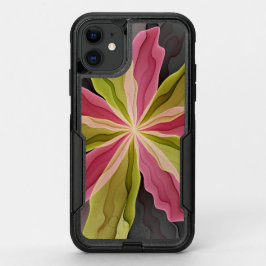 喜び、ピンクの緑の無煙炭ファンタジーフラワーフラクタル オッターボックスコミューターiPhone 11ケース