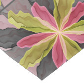 喜び、ピンクの緑の無煙炭ファンタジーフラワーフラクタル ショートテーブルランナー (コーナー)