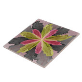 喜び、ピンクの緑の無煙炭ファンタジーフラワーフラクタル タイル (側面)