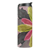 喜び、ピンクの緑の無煙炭ファンタジーフラワーフラクタル タンブラー (回転左)