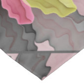 喜び、ピンクの緑の無煙炭ファンタジーフラワーフラクタル テーブルクロス (アングル)