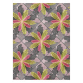 喜び、ピンクの緑の無煙炭ファンタジーフラワーフラクタル テーブルクロス (正面)