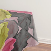 喜び、ピンクの緑の無煙炭ファンタジーフラワーフラクタル テーブルクロス (インサイチュ)