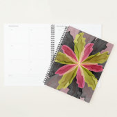 喜び、ピンクの緑の無煙炭ファンタジーフラワーフラクタル プランナー手帳 (ディスプレー)
