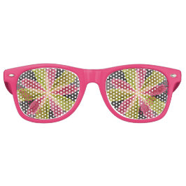 喜び、ピンクの緑の無煙炭ファンタジーフラワーフラクタル レトロサングラス