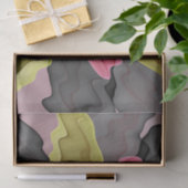 喜び、ピンクの緑の無煙炭ファンタジーフラワーフラクタル 薄葉紙 (ギフト)