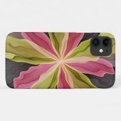 喜び、ピンクの緑の無煙炭ファンタジーフラワーフラクタル Case-Mate iPhoneケース (裏面(横))
