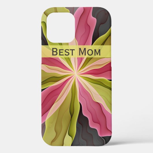 喜び、ピンクの緑の無煙草花フラクタルマ最高のマー Case-Mate iPhoneケース (裏面)