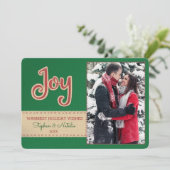 喜び |フェイク刺感じしゅう1フォトホリデー シーズンカード (スタンド正面)